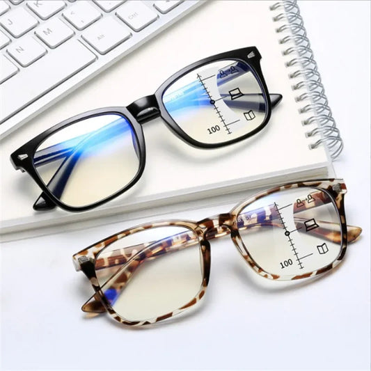 Progressive Multifocal Camera Glasses with Blue Light Filter