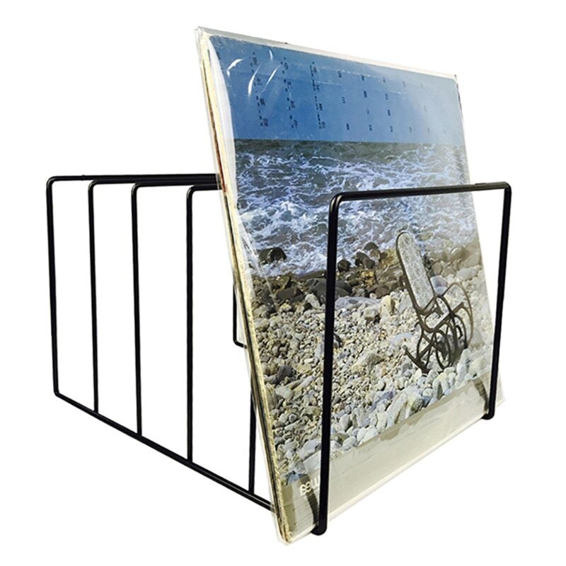 Wrought Iron Triangle Book and Vinyl Stand