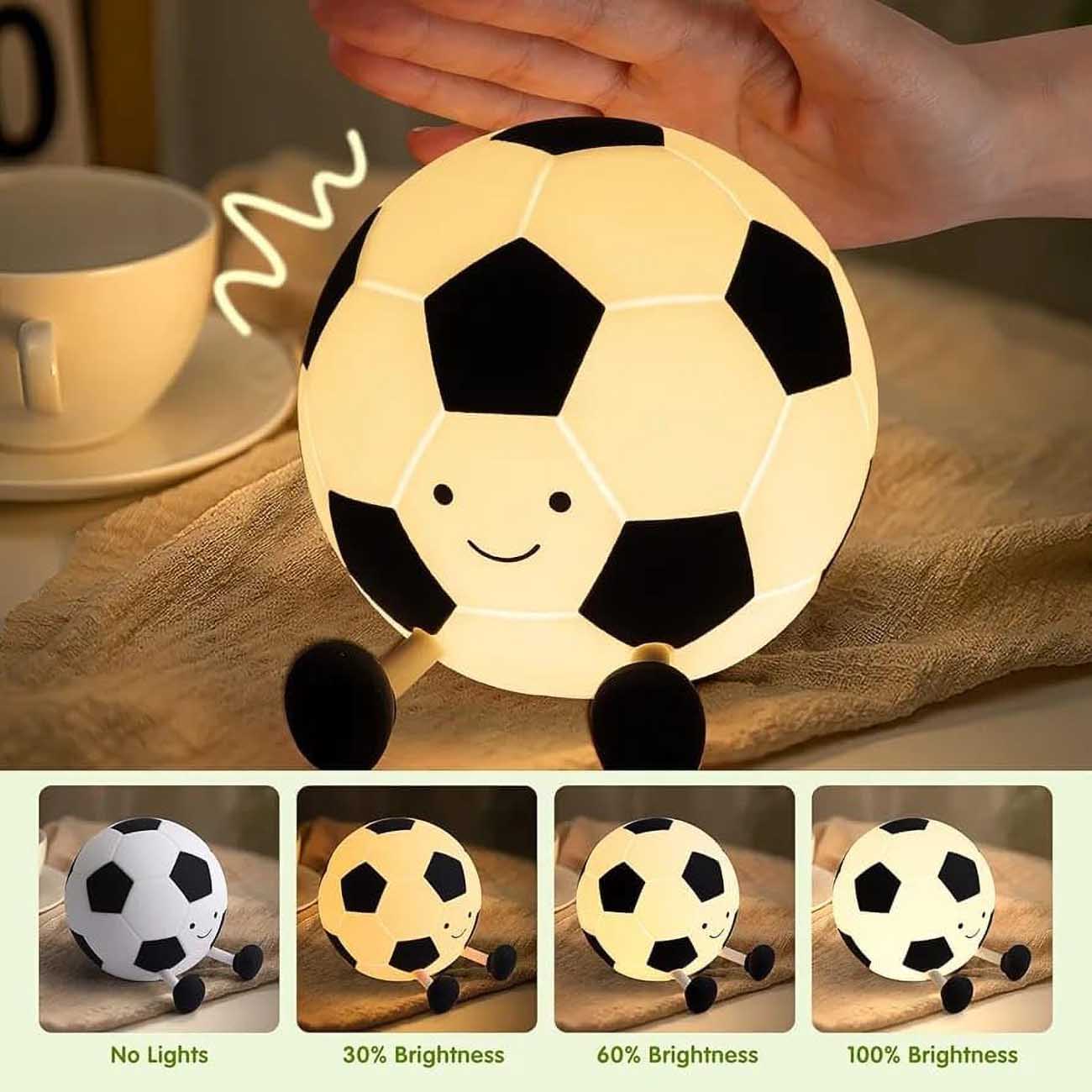 Rechargeable Football Night Light with 3-Level Dimming