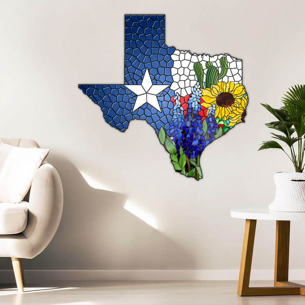 Texas Bluebonnet Rustic Metal Sign for Home and Garden Decor