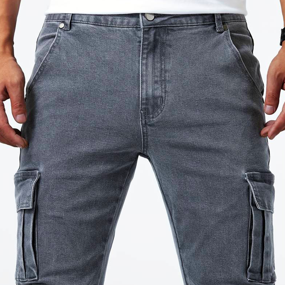 Slim Fit Cargo Pants with Multiple Pockets for Men
