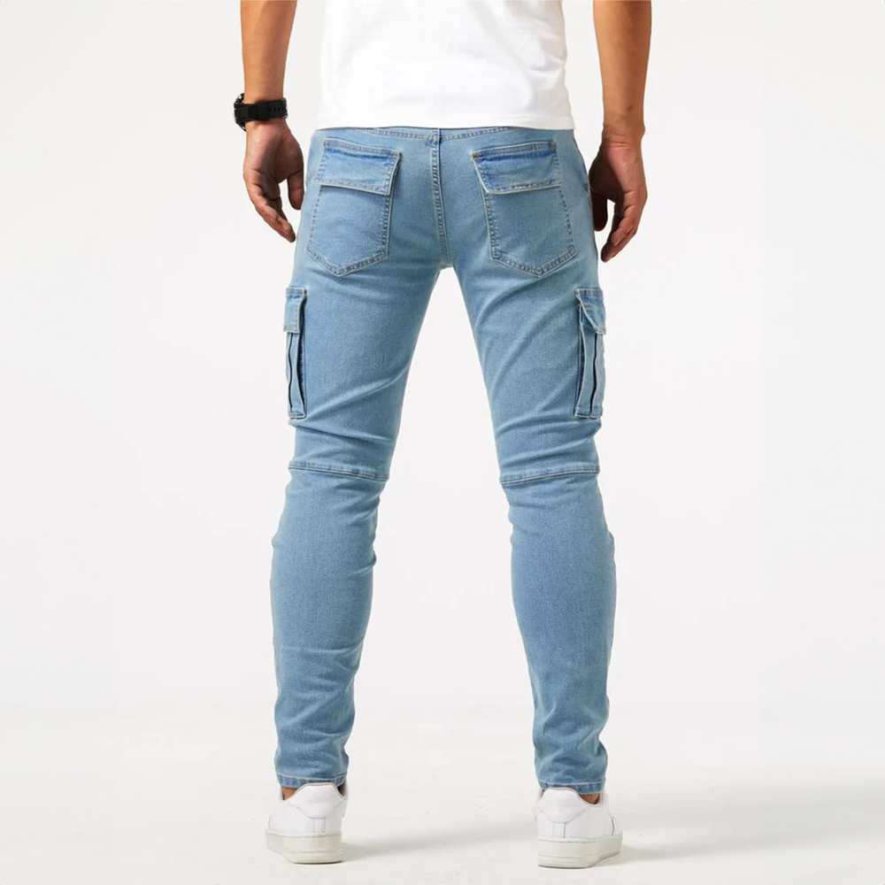 Slim Fit Cargo Pants with Multiple Pockets for Men