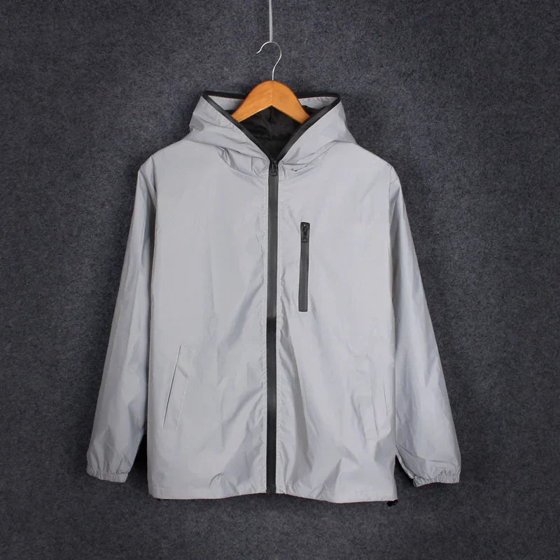 Waterproof Long Sleeve Jacket with Reflective Details
