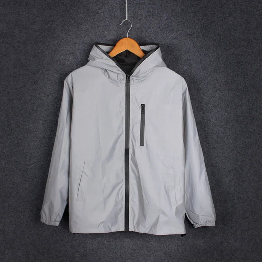 Waterproof Long Sleeve Jacket with Reflective Details