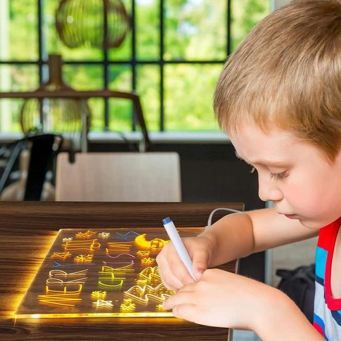 LED Memo Board with Colorful Markers for Kids