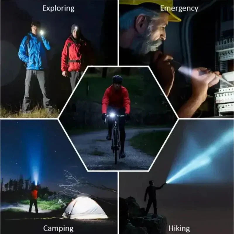 90000 Lumens Waterproof Flashlight with Zoom Function