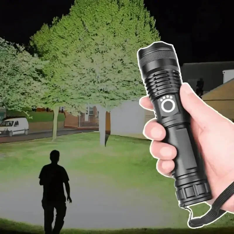 90000 Lumens Waterproof Flashlight with Zoom Function