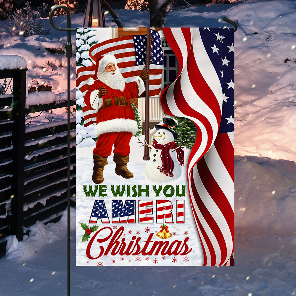 Double-Sided Santa Claus US Flag Christmas Decoration