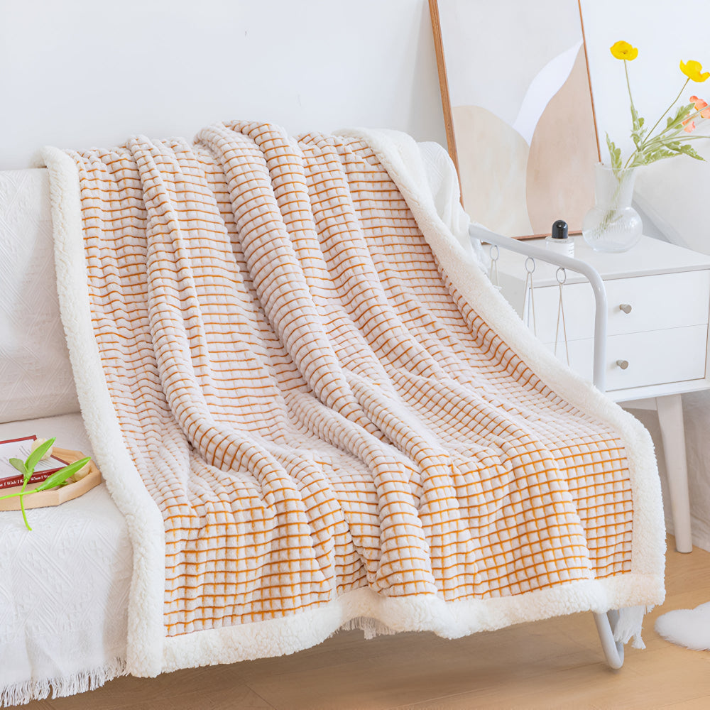 3D Waffle Sherpa Fleece Blanket