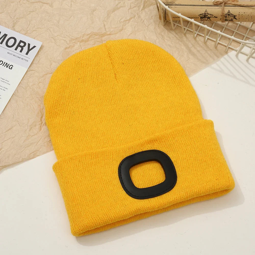 Rechargeable LED Winter Beanie Hat with 4 Bright Lights