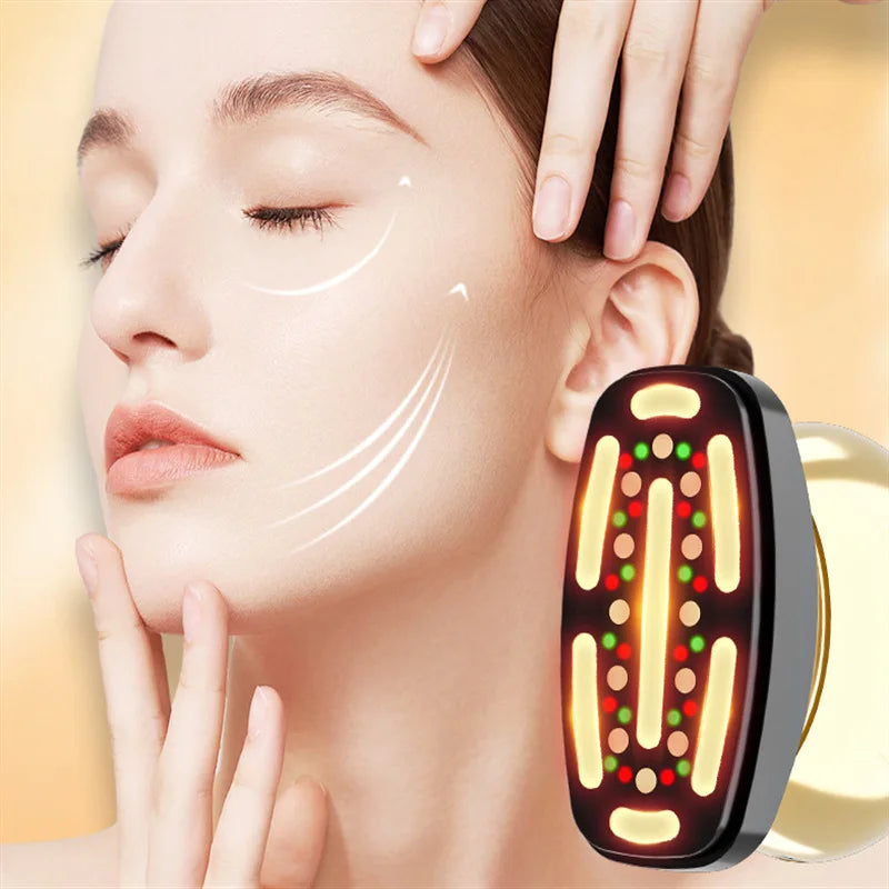 Multifunctional Face and Neck Massager with Red Light Therapy and Gentle Heat