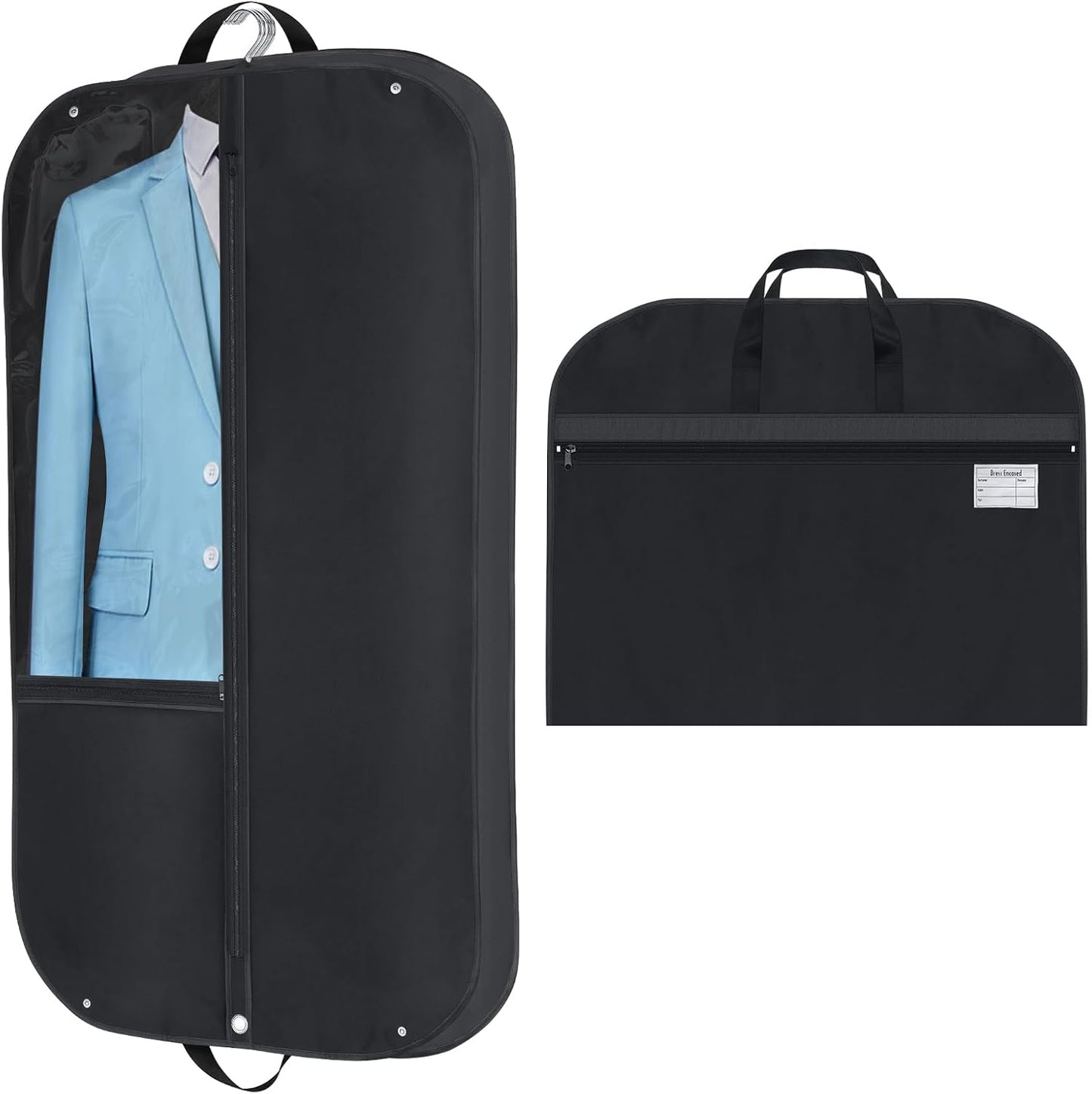 Waterproof Oxford Garment Bag with Gusset and Pockets - 2-Pack
