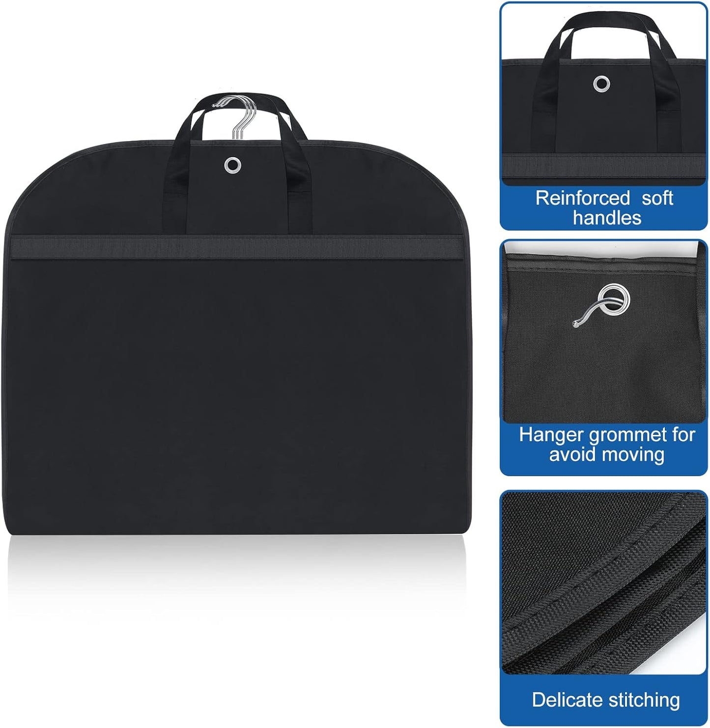 Waterproof Oxford Garment Bag with Gusset and Pockets - 2-Pack