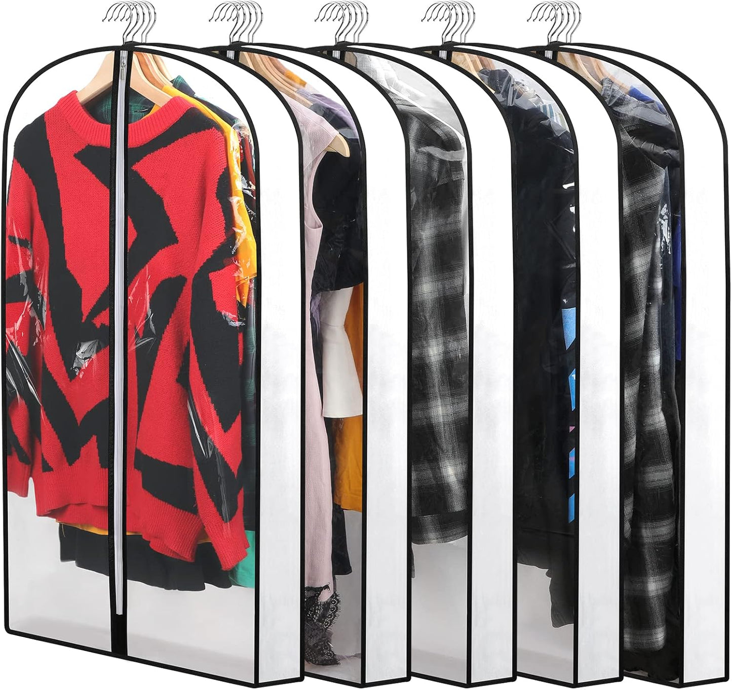 PEVA Garment Covers Set – 24 Breathable Hanging Bags in 3 Sizes