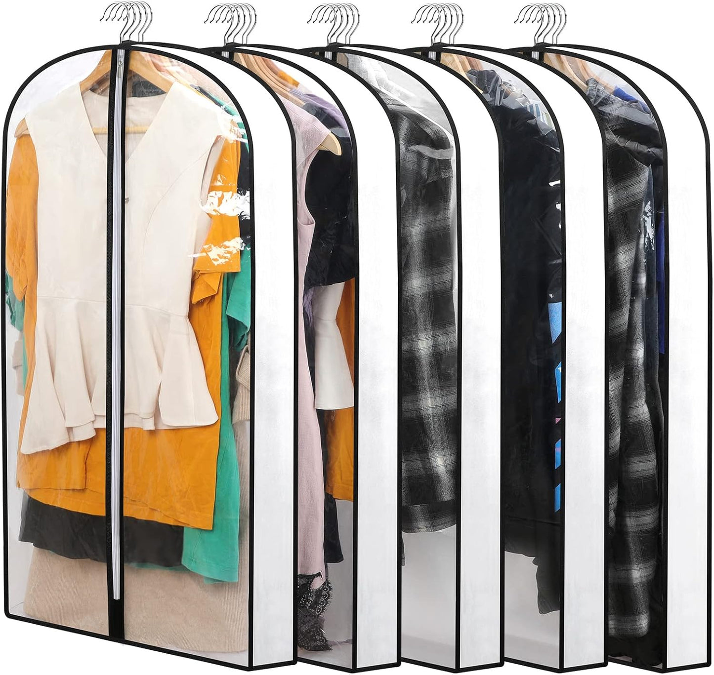 PEVA Garment Covers Set – 24 Breathable Hanging Bags in 3 Sizes