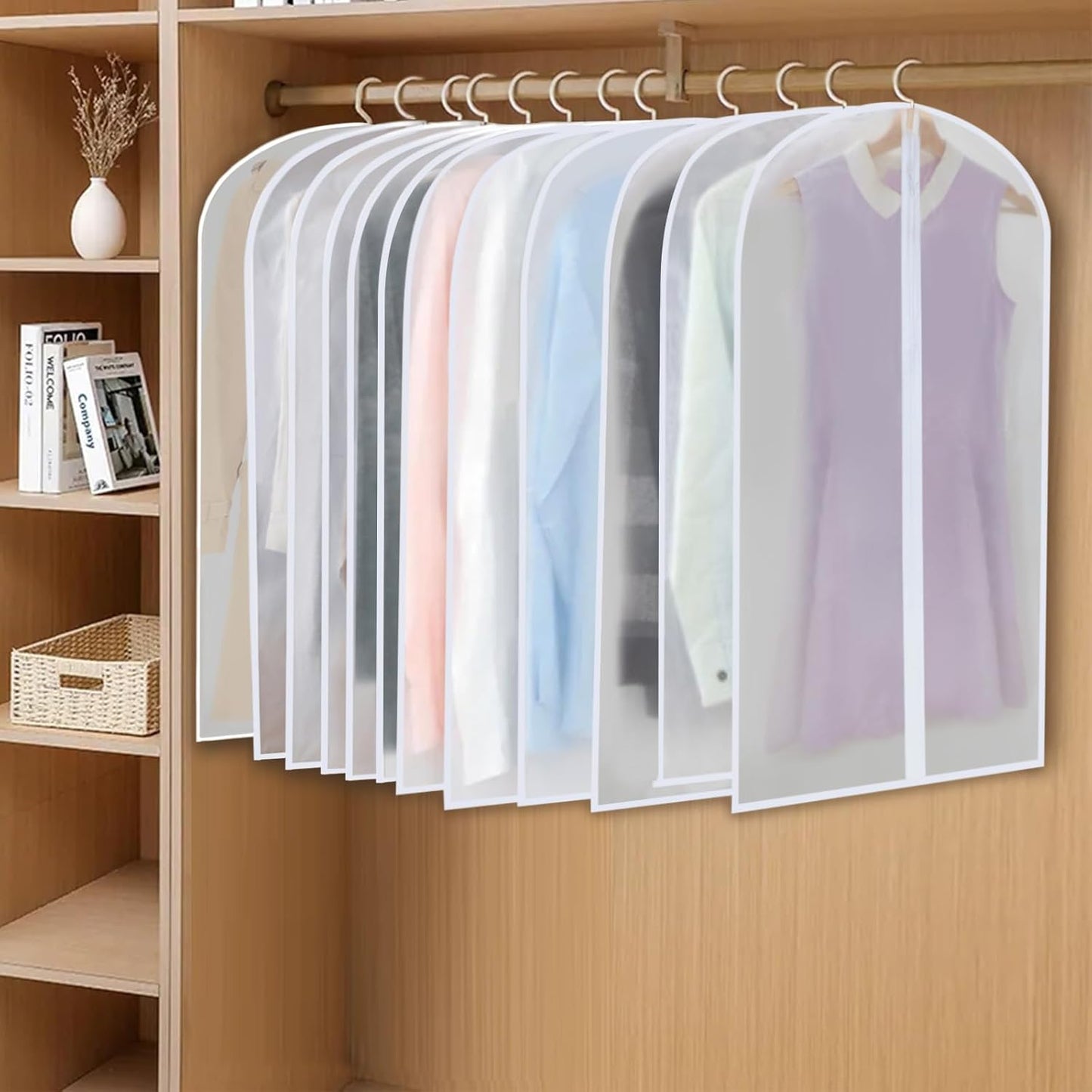 PEVA Garment Covers Set – 24 Breathable Hanging Bags in 3 Sizes