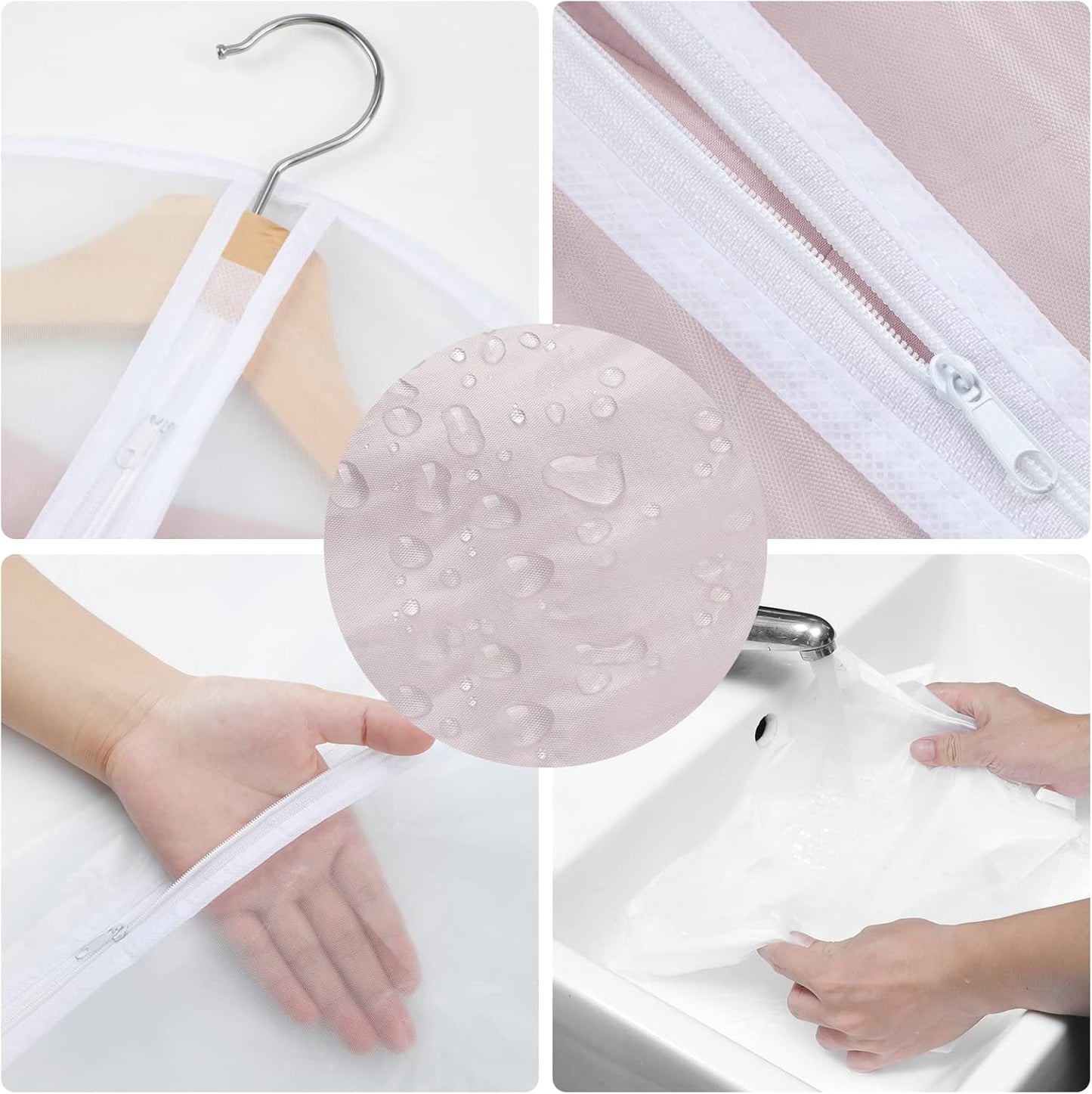 PEVA Garment Covers Set – 24 Breathable Hanging Bags in 3 Sizes