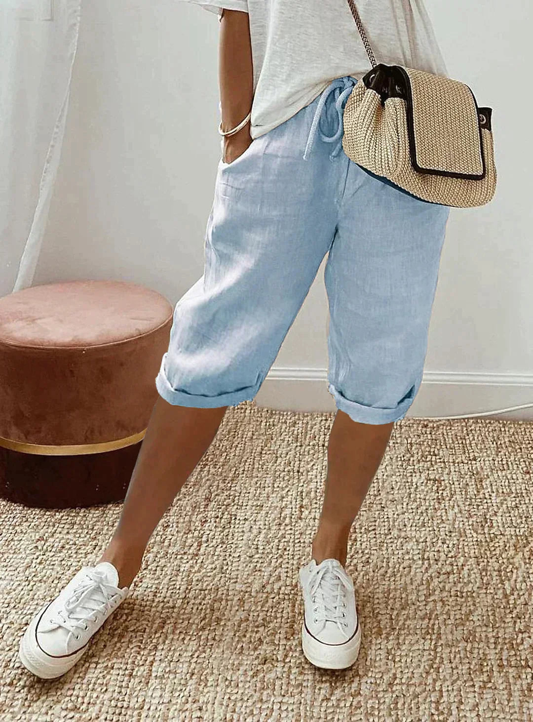 Adjustable Women's Comfort Shorts with Pockets