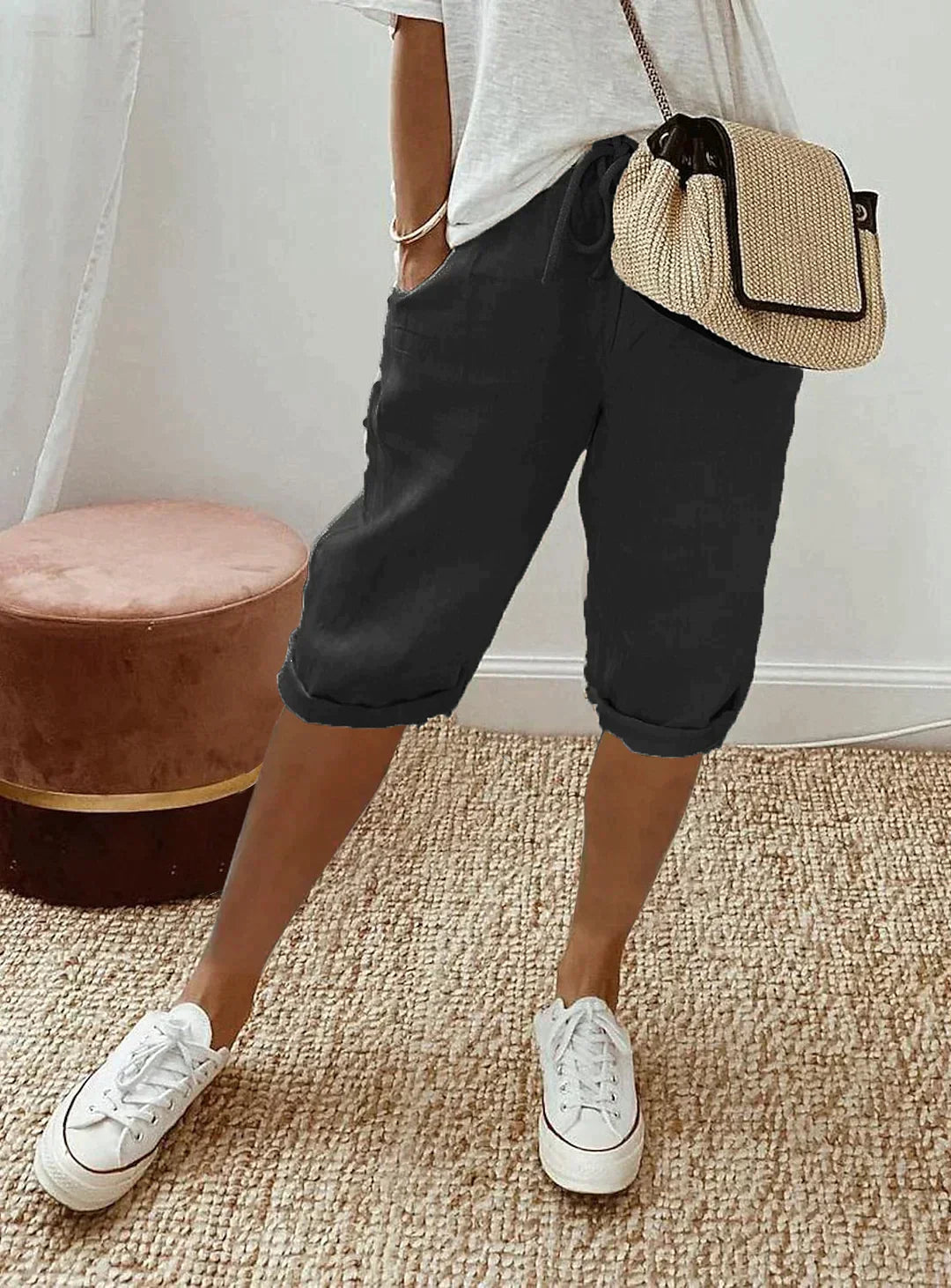 Adjustable Women's Comfort Shorts with Pockets