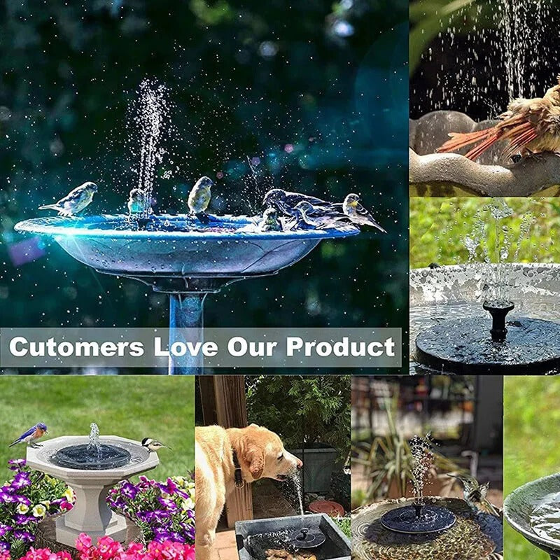 Solar Fountain with 60 LED Lights and 8 Spray Patterns
