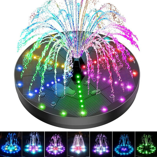 Solar Fountain with 60 LED Lights and 8 Spray Patterns