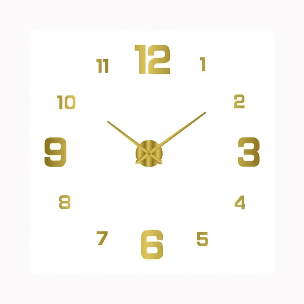 Silent Modern Wall Clock with Digital Display