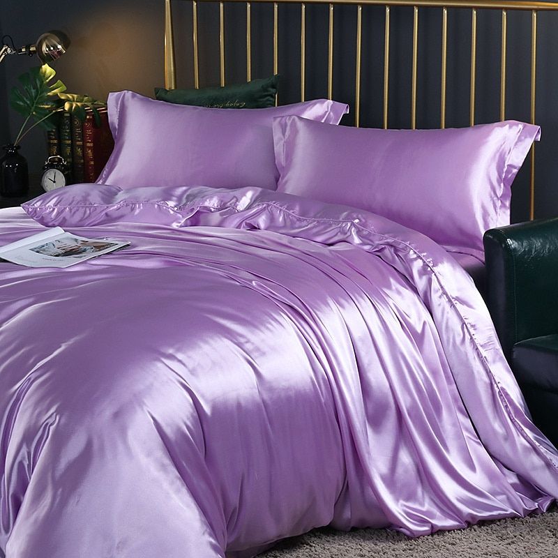Silk Luxury Bedding Set with Duvet Cover and Pillowcases