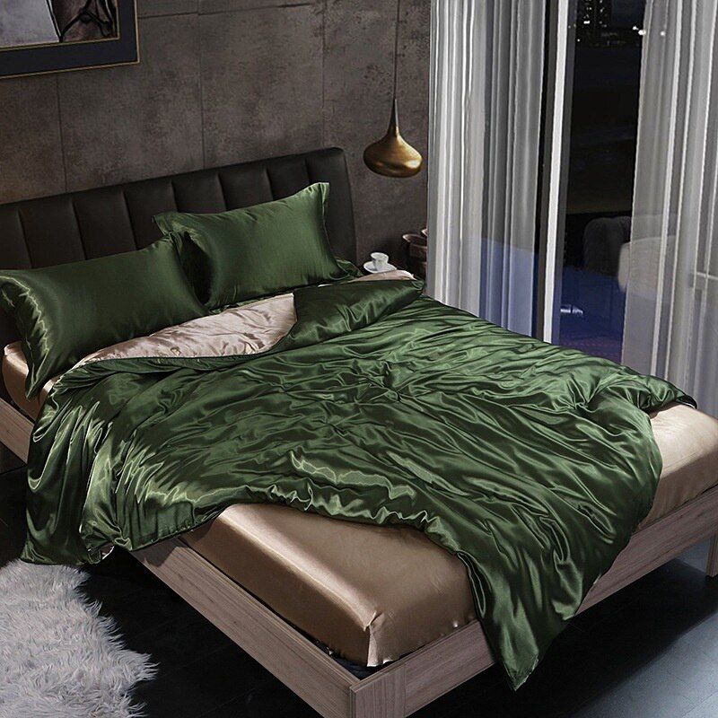 Silk Luxury Bedding Set with Duvet Cover and Pillowcases