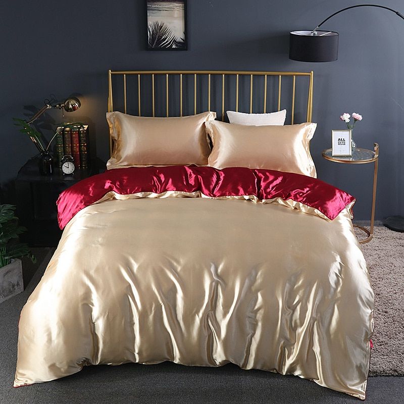 Silk Luxury Bedding Set with Duvet Cover and Pillowcases