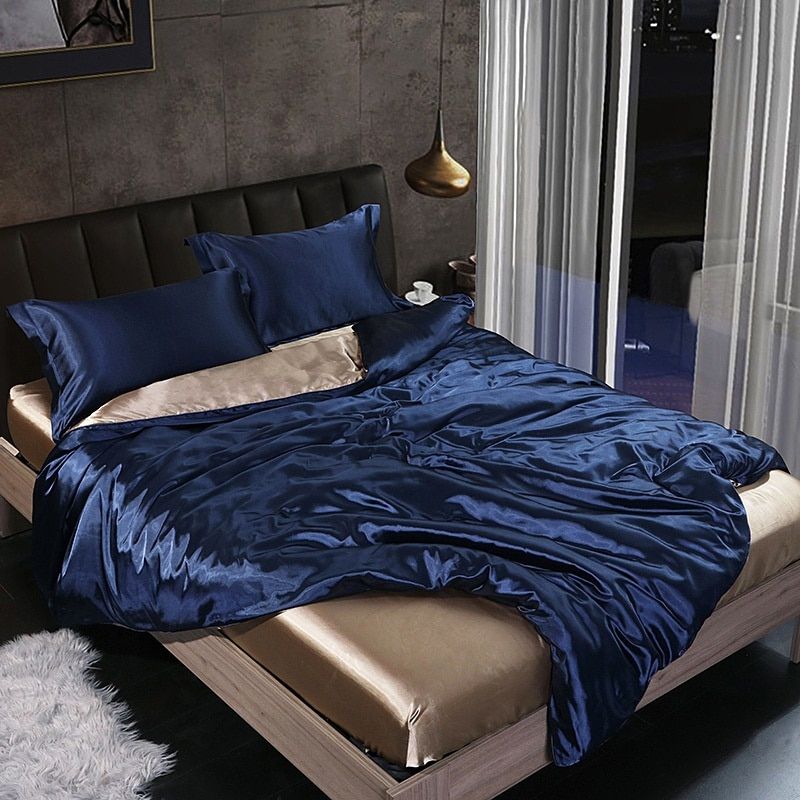 Silk Luxury Bedding Set with Duvet Cover and Pillowcases
