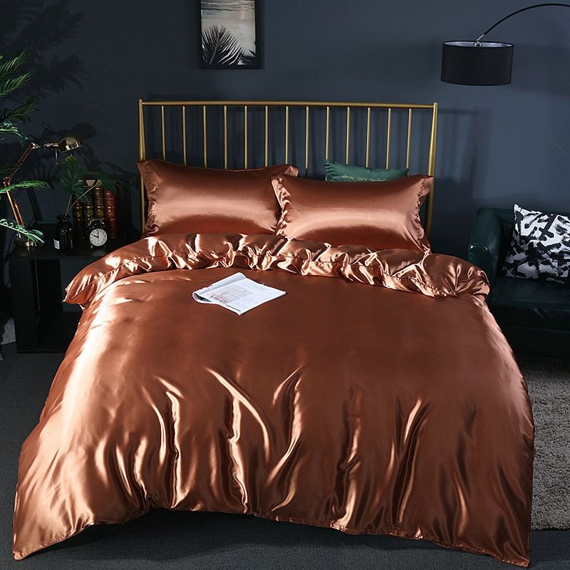Silk Luxury Bedding Set with Duvet Cover and Pillowcases