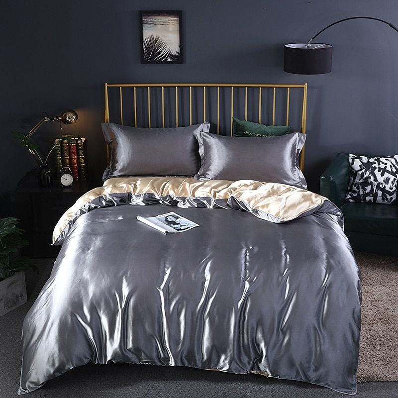 Silk Luxury Bedding Set with Duvet Cover and Pillowcases