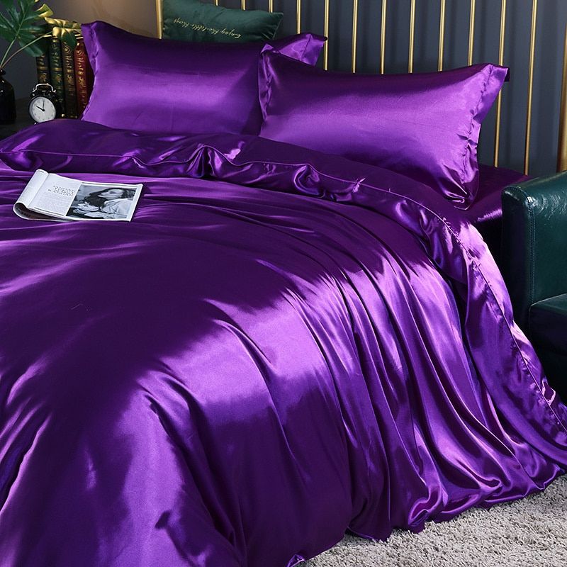 Silk Luxury Bedding Set with Duvet Cover and Pillowcases