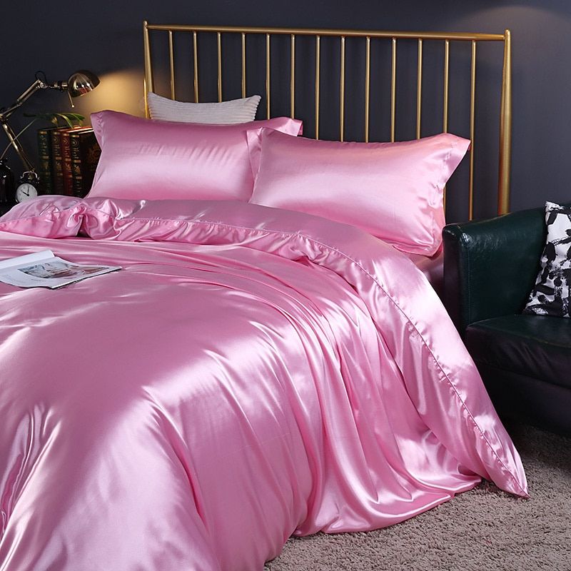 Silk Luxury Bedding Set with Duvet Cover and Pillowcases