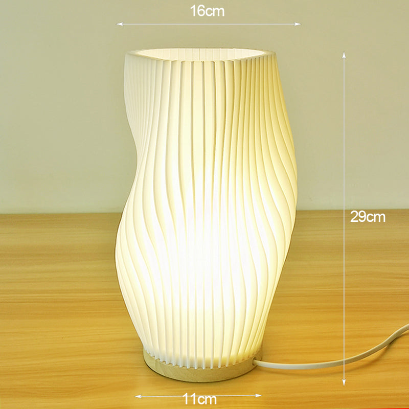 Elegant Pleated Table Lamp in French Cream